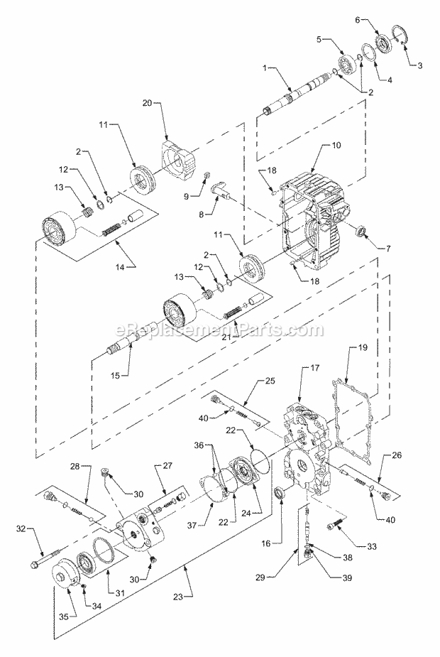 Hydrostatic Transmission Diagram and Parts List for 3204 14A-641-100 Cub Cadet Lawn Tractor